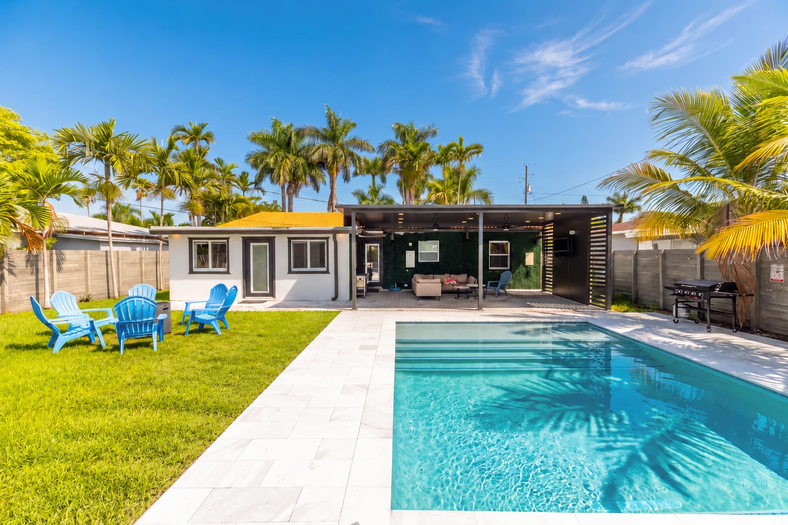 Backyard swimming pool
